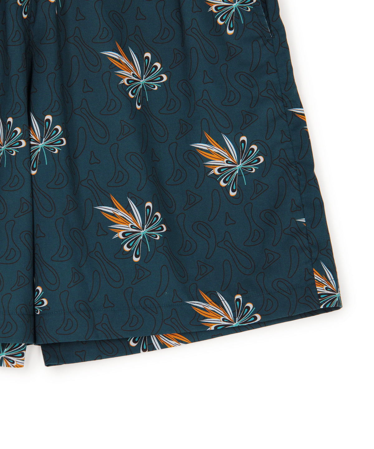 African Textile Shorts BLUE "羽音"