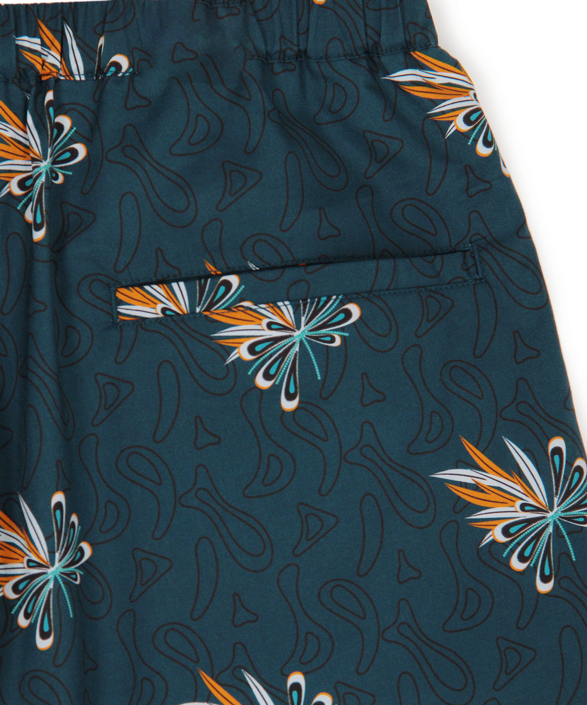 African Textile Shorts BLUE "羽音"