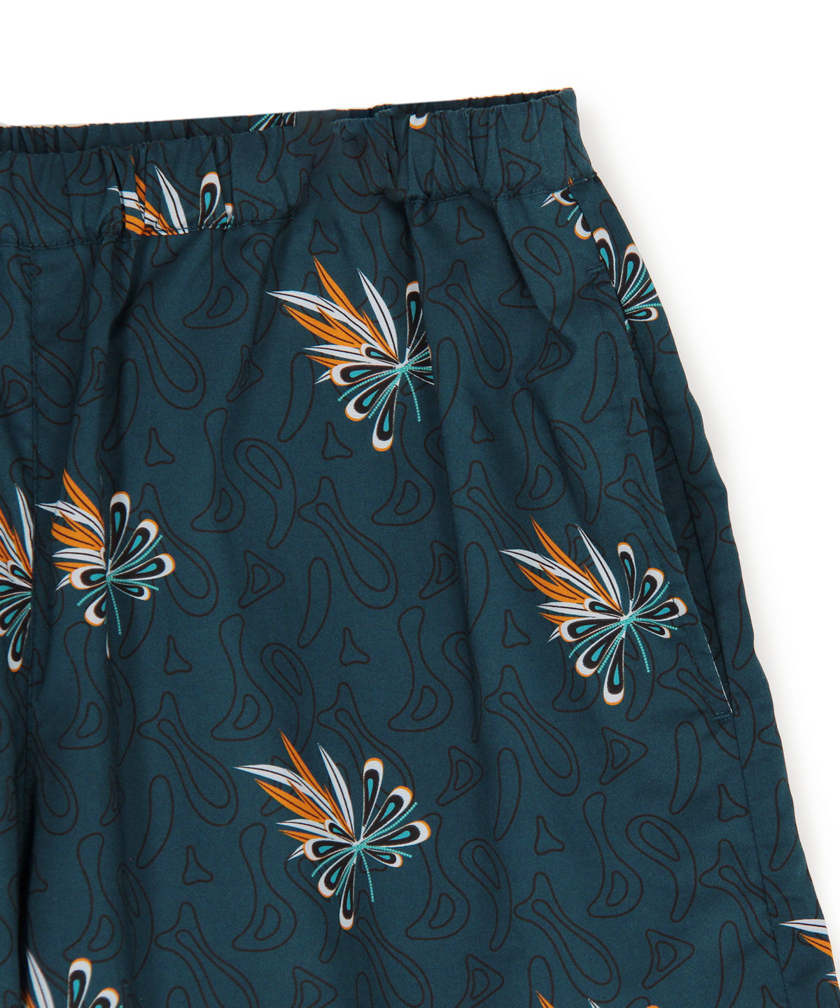 African Textile Shorts BLUE "羽音"