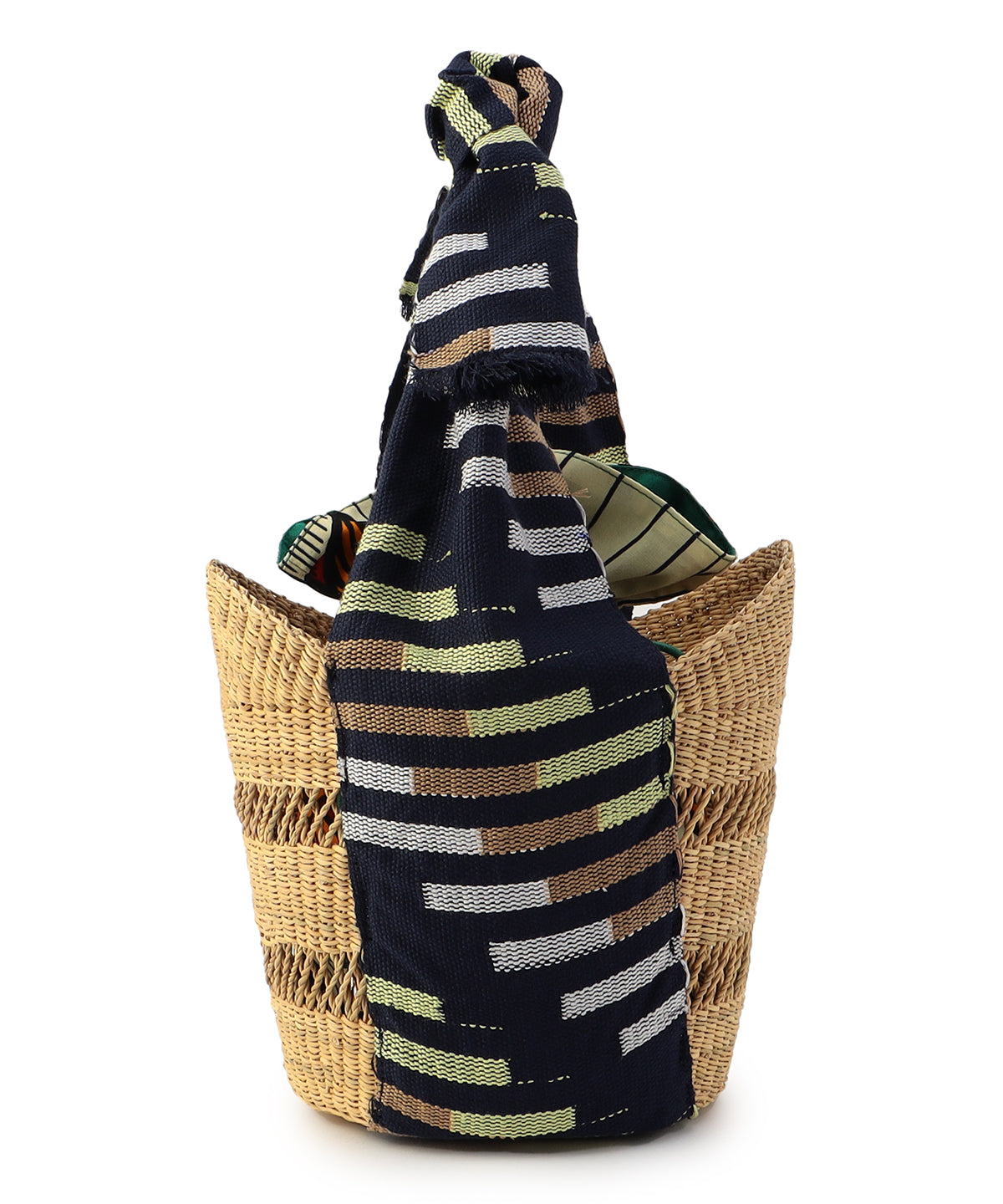 Kente Handle Wing Basket (Small) NATURAL