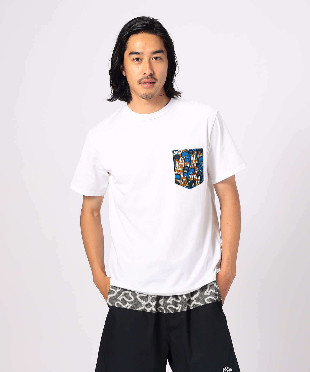 Pocket T-SHIRTS Uneck 373 WHITE