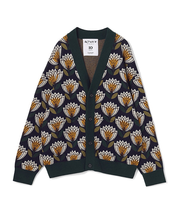 Wool/Nylon Knit Cardigan NAVY