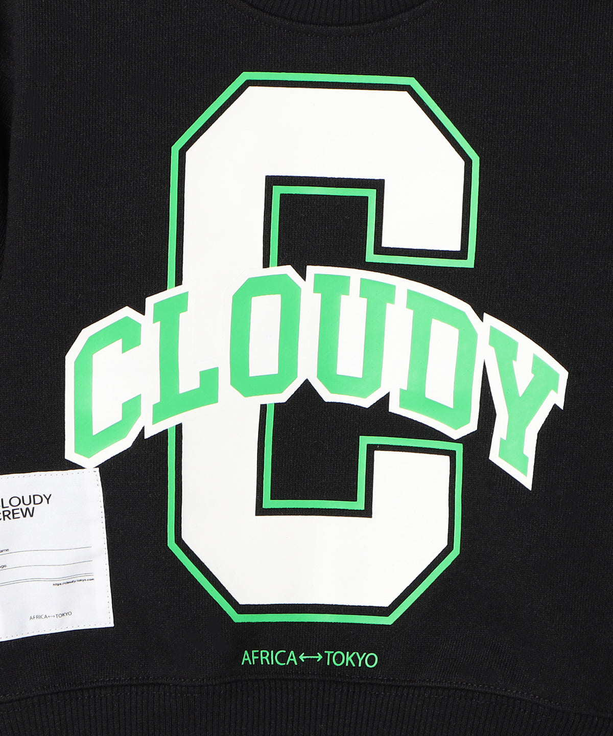 Kids Recycle Sweat Shirts Big-C BLACK