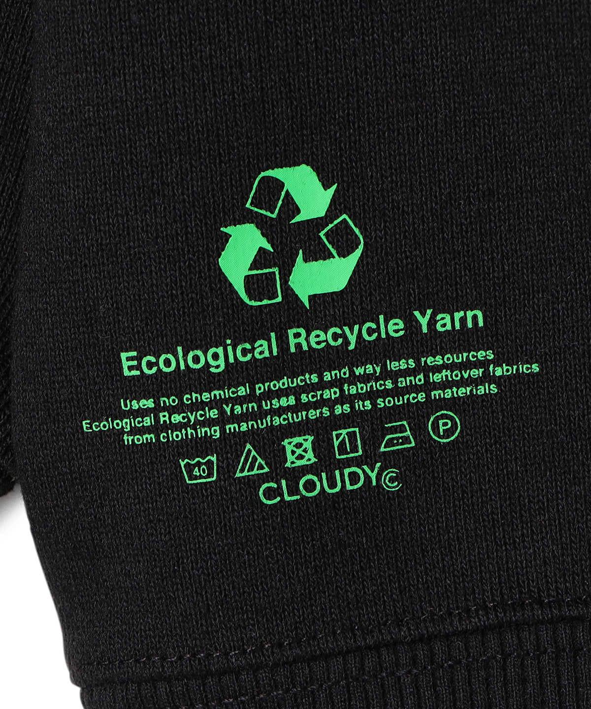 Kids Recycle Sweat Shirts Big-C BLACK