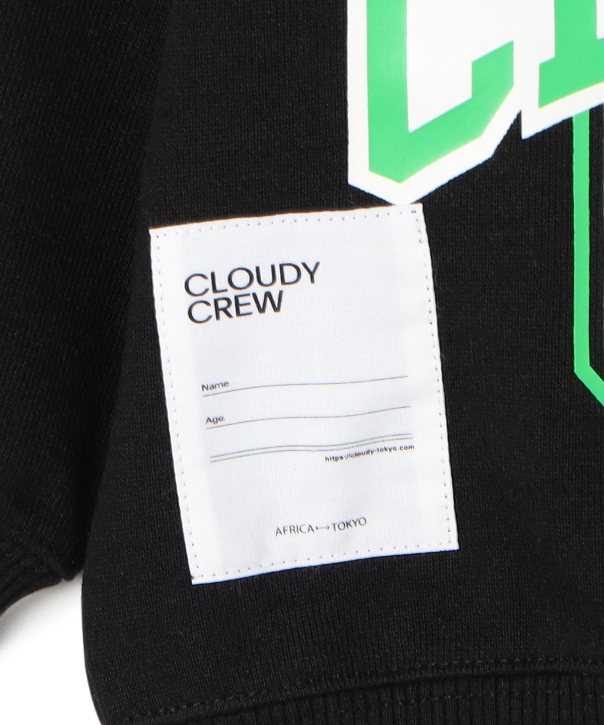 Kids Recycle Sweat Shirts Big-C BLACK