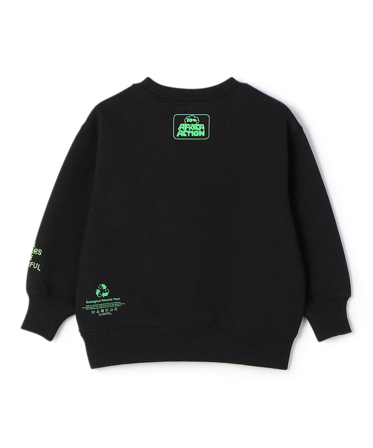 Kids Recycle Sweat Shirts Big-C BLACK