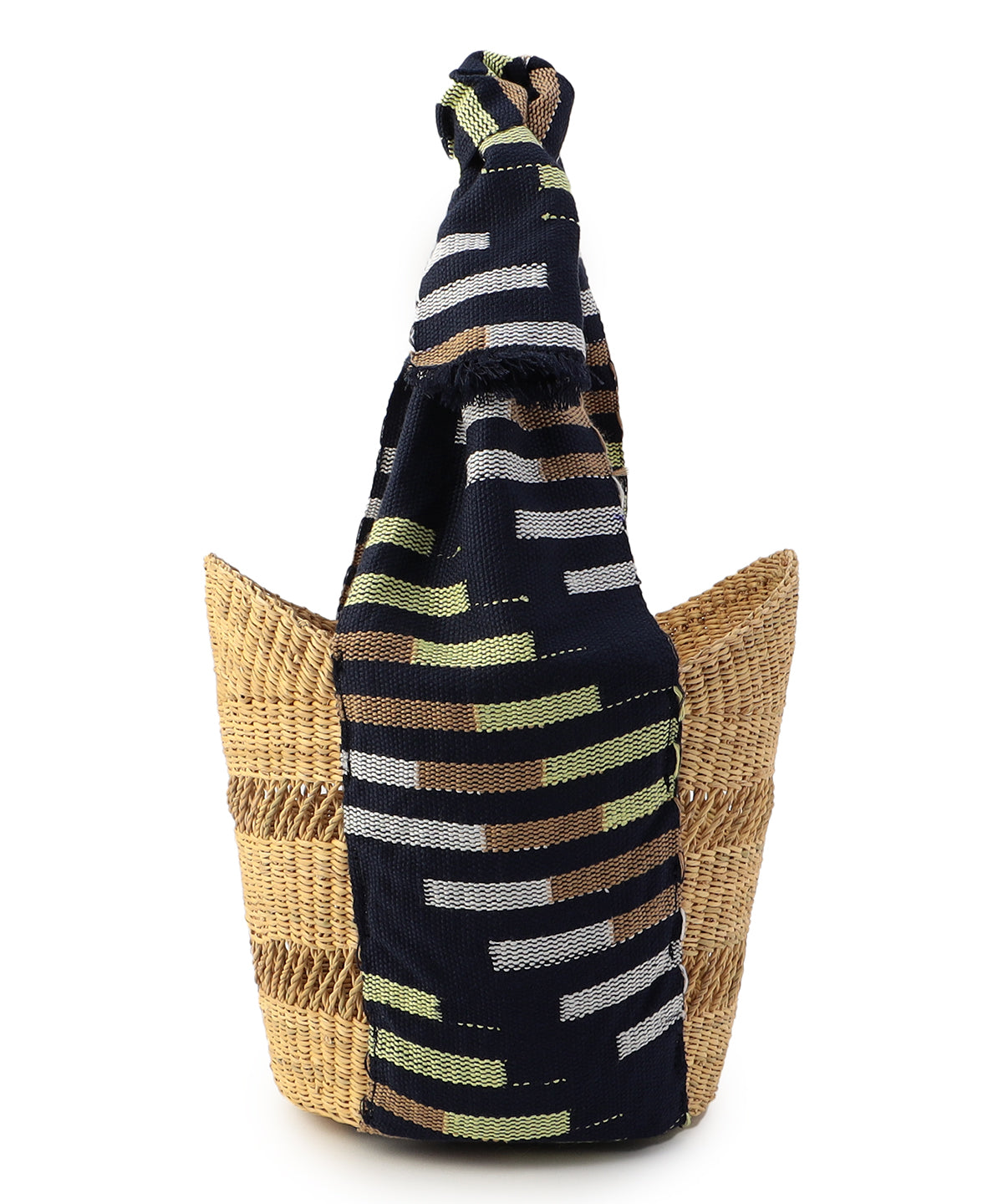 Kente Handle Wing Basket (Small) NATURAL