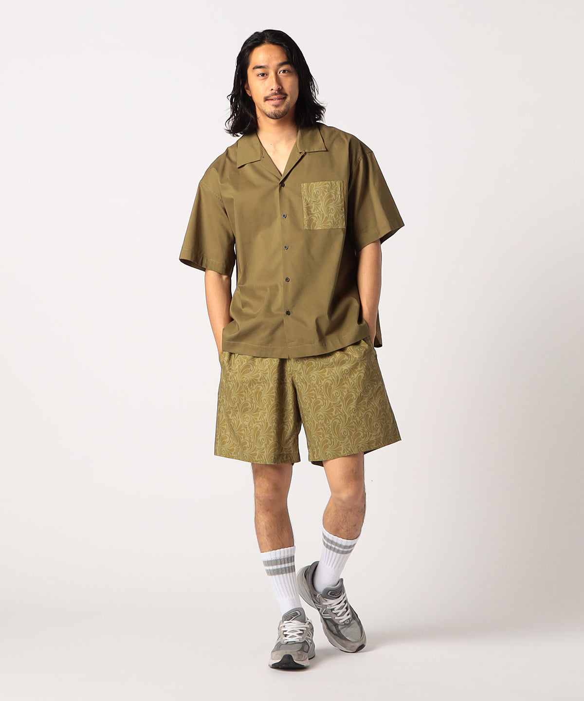 African Textile Pocket SHIRTS BROWN