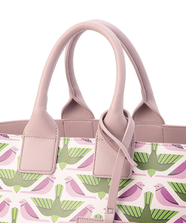 Printed Fake Leather 2Way Handbag (Medium) LAVENDER