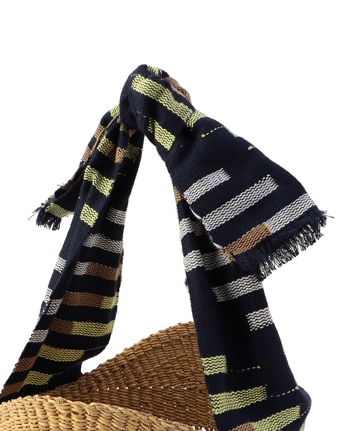 Kente Handle Wing Basket (Small) NATURAL