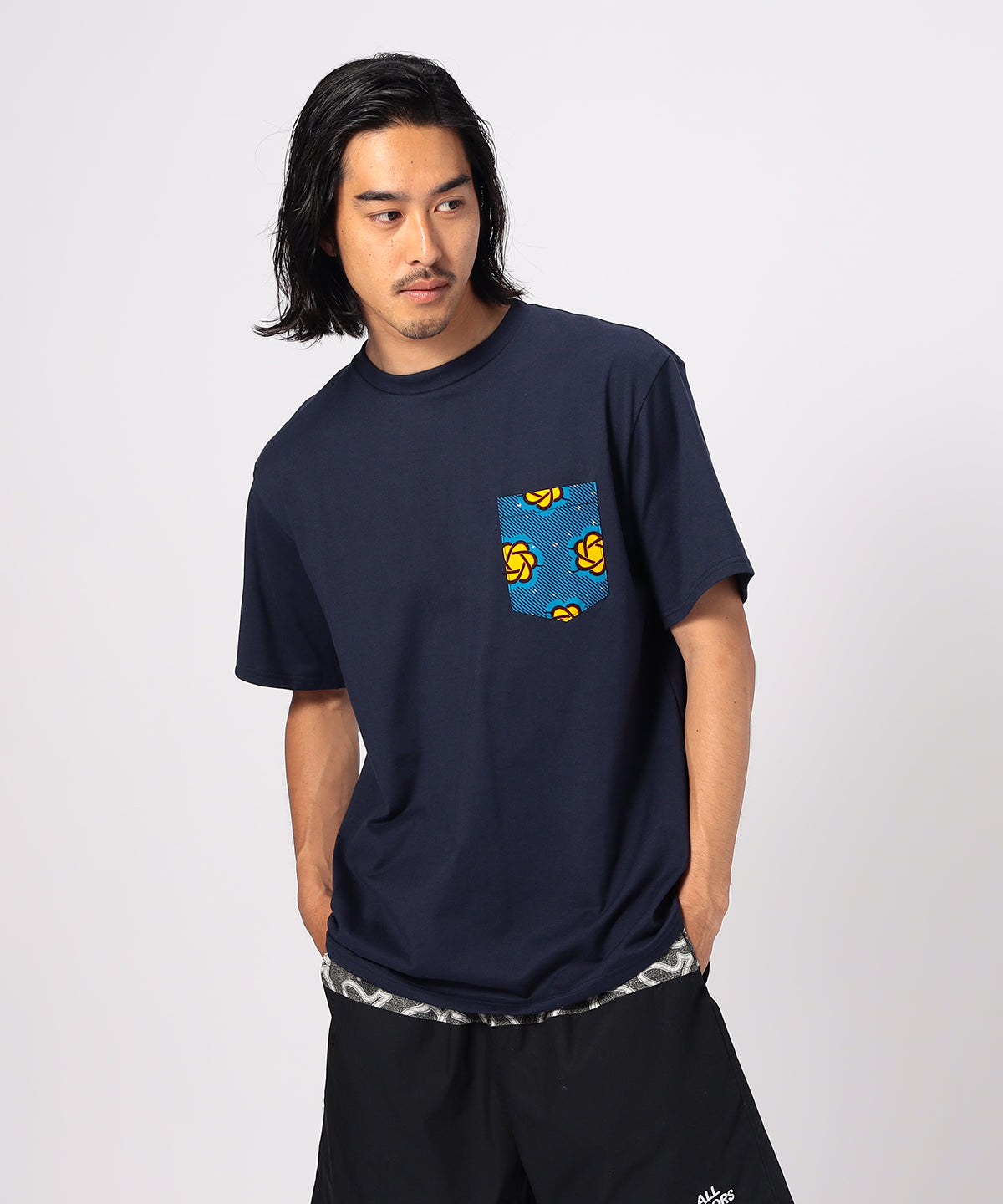 Pocket T-SHIRTS Uneck 376 NAVY