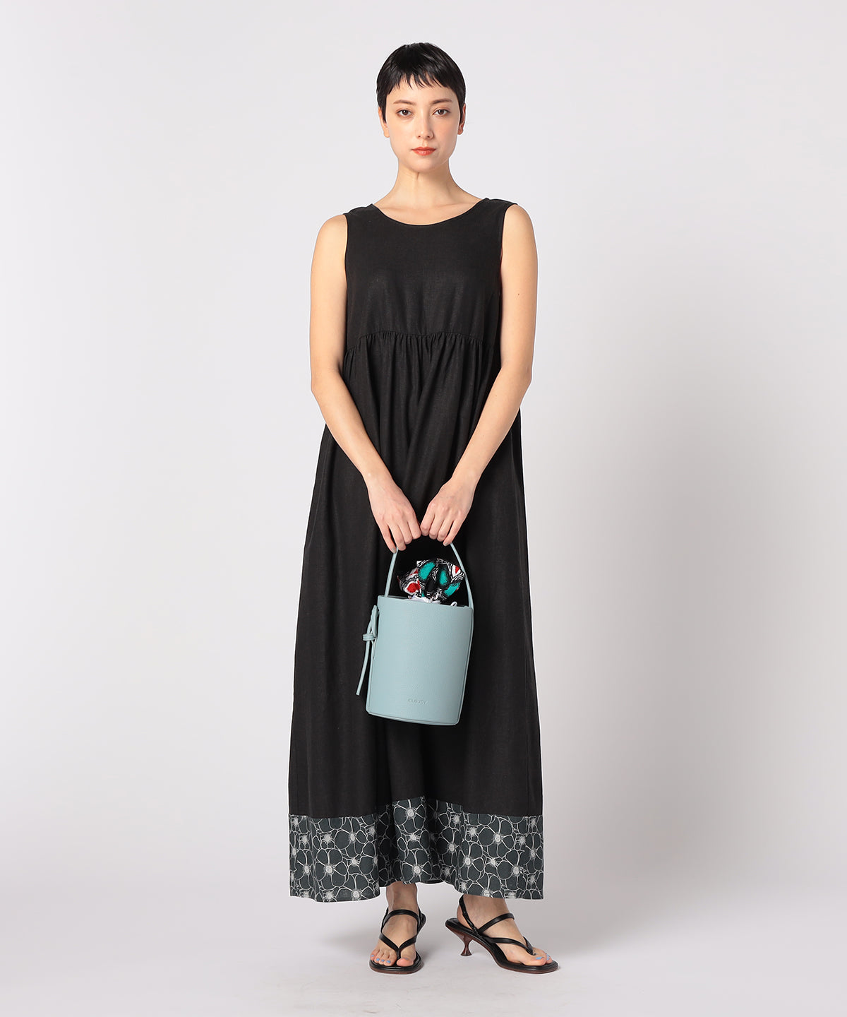 Coverd Buckle Tube Bag SAX