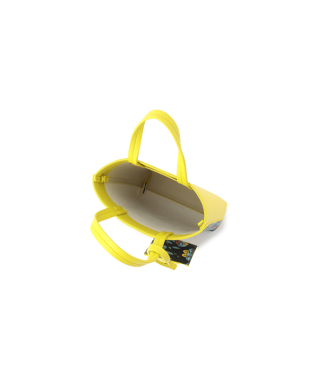 Fake Leather Printed Tote Bag (Small) YELLOW