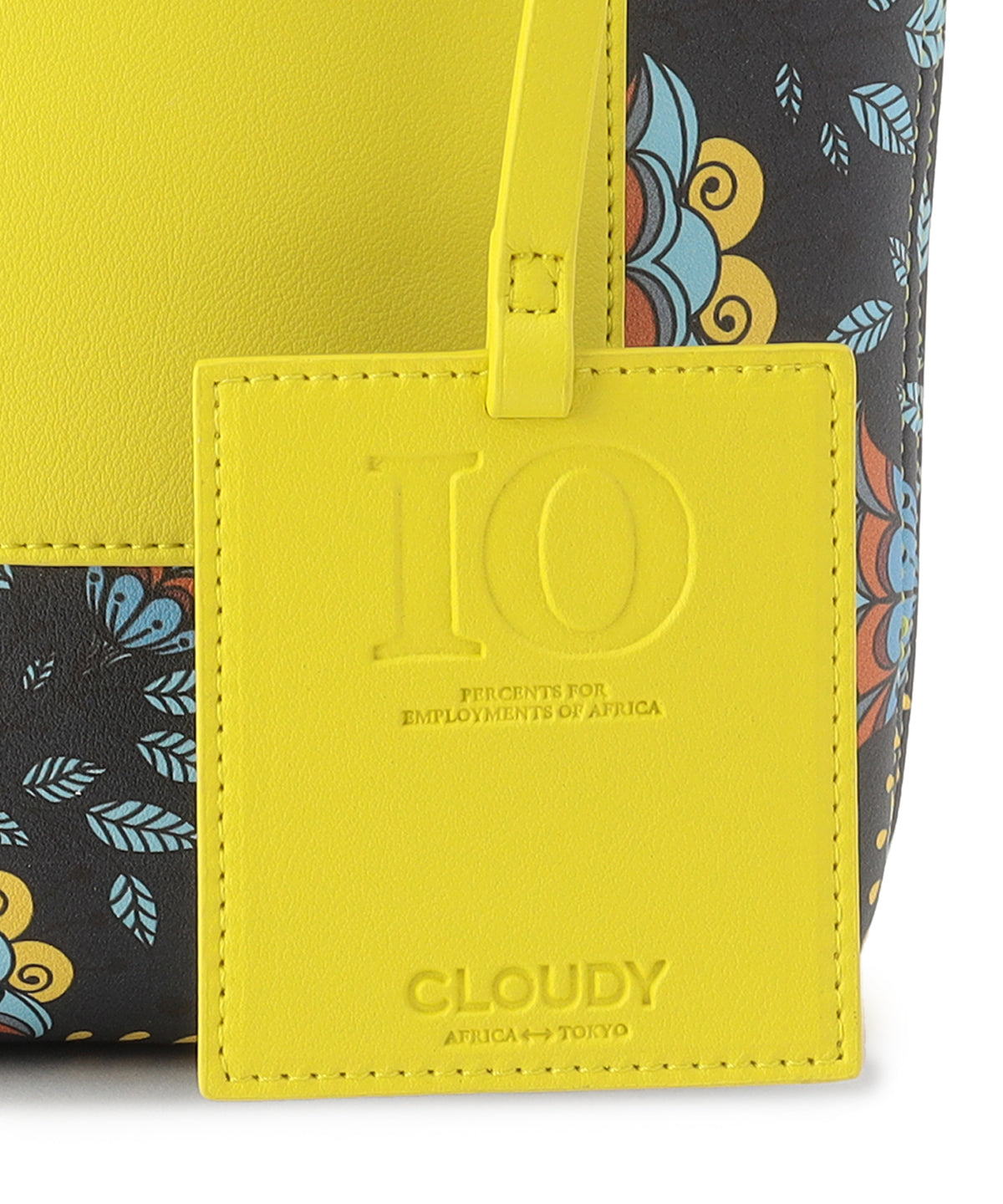 Fake Leather Printed Tote Bag (Small) YELLOW