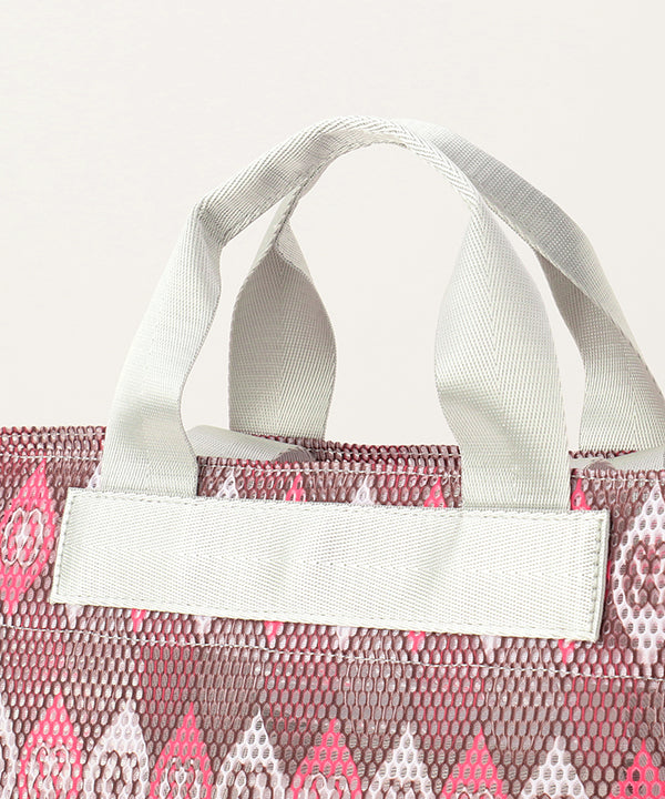 African Textile Mesh Tote Bag (Medium) SILVER