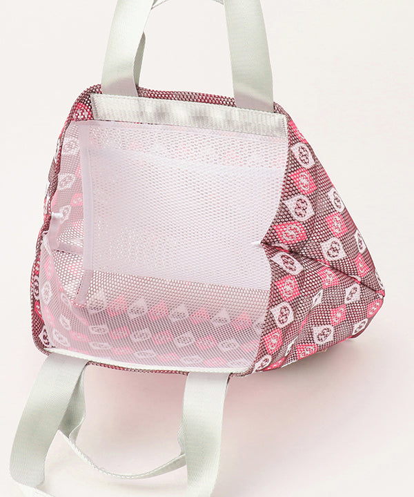 African Textile Mesh Tote Bag (Medium) SILVER