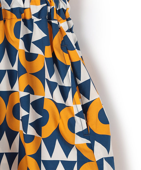 One-Piece Dress with Full Pattern NAVY