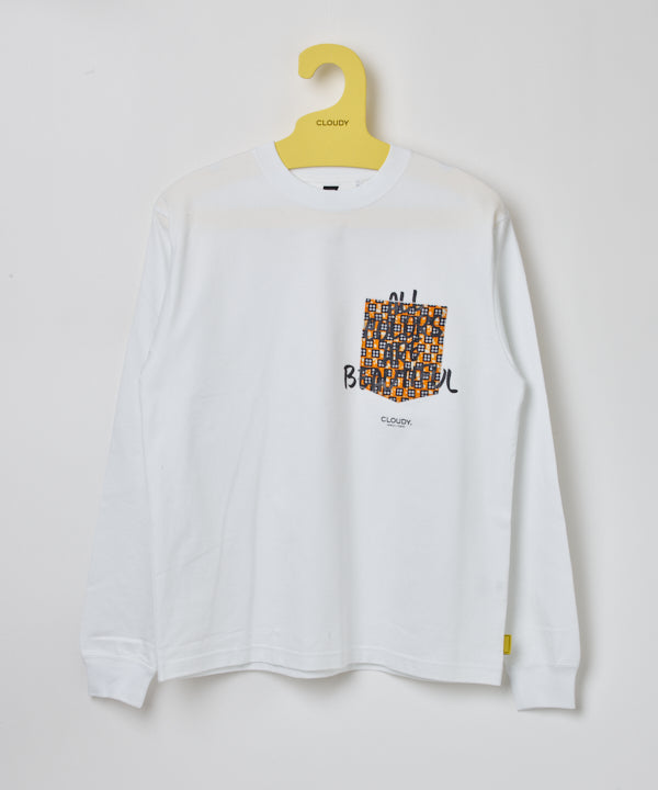 Printed Long Pocket T-Shirts 310 WHITE