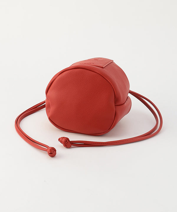 Fake Leather Drawstring Bag RED