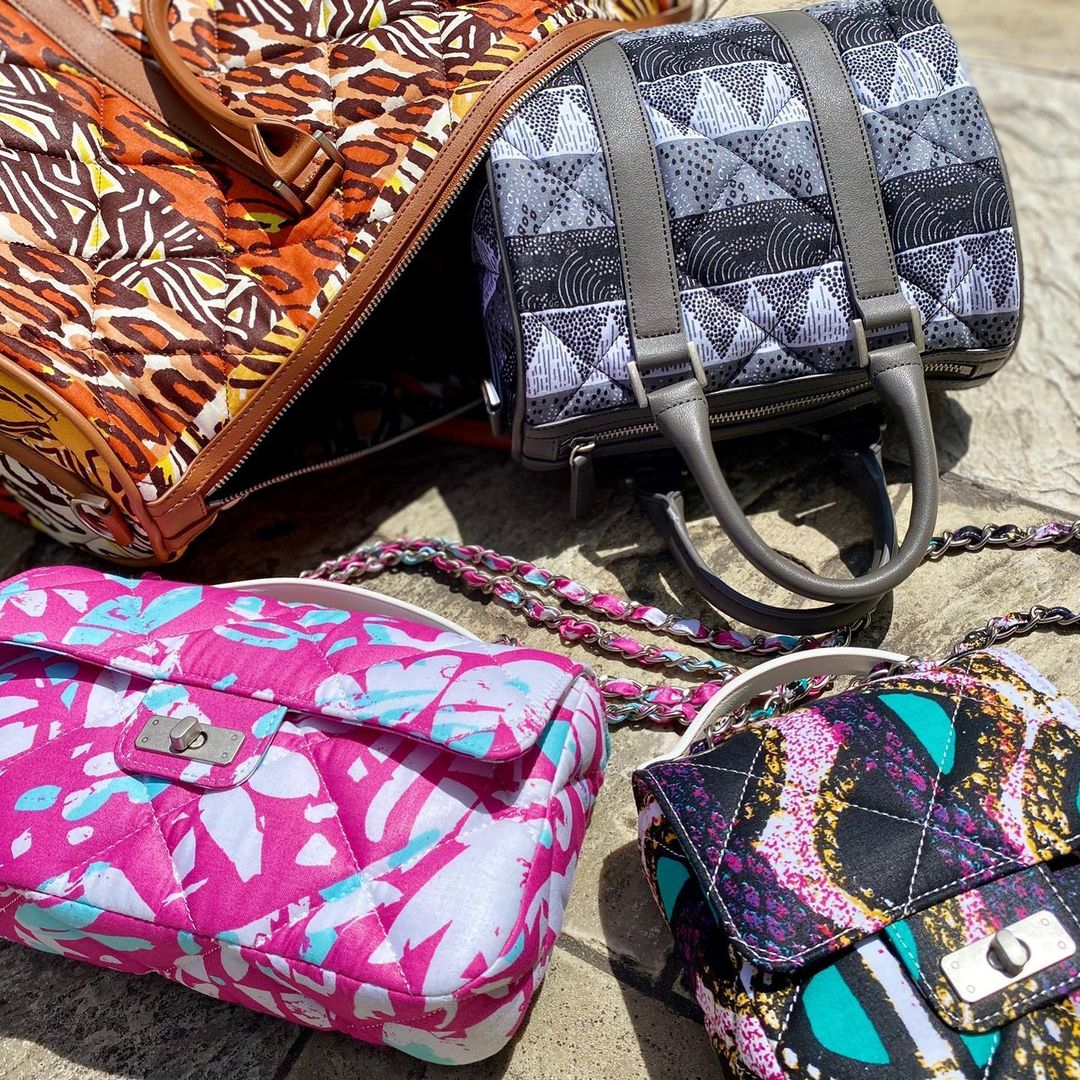 Quilting Kitenge Bag Medium CAMEL