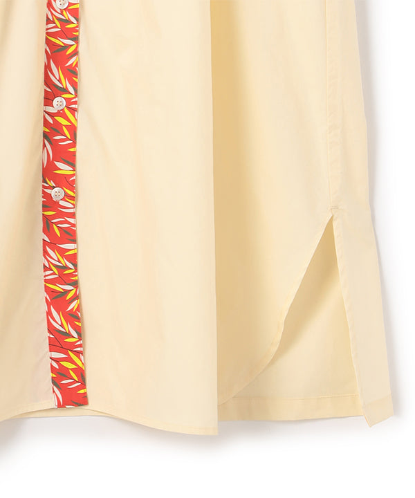 Plain One-Piece Dress with a Little Pattern WHITE