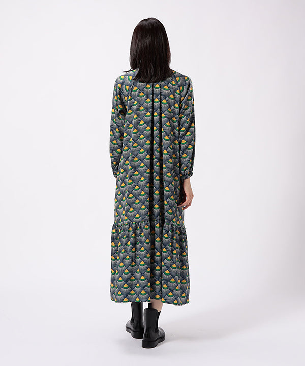 One-piece with Textile Pattern NAVY