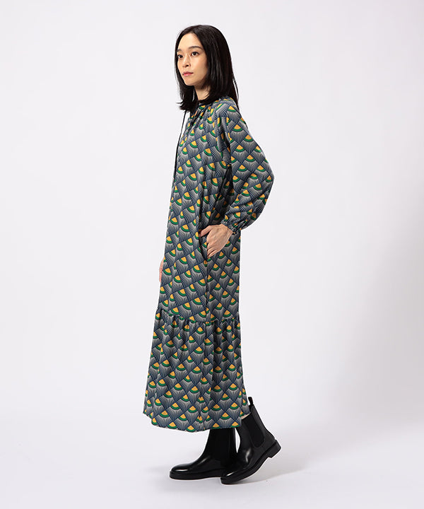 One-piece with Textile Pattern NAVY