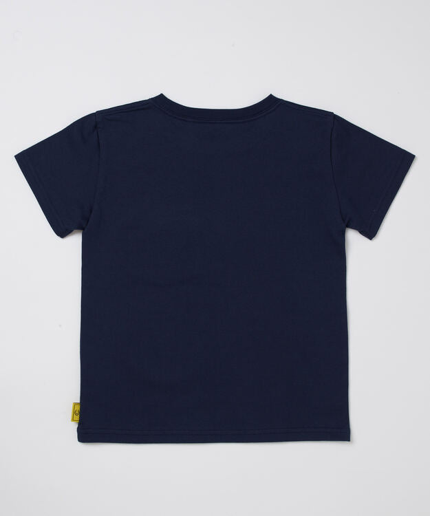 Animals with a little good story Kids Pocket Tshirts 385 NAVY Papio hamadryas