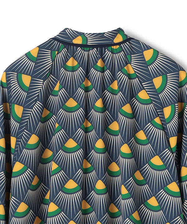 One-piece with Textile Pattern NAVY