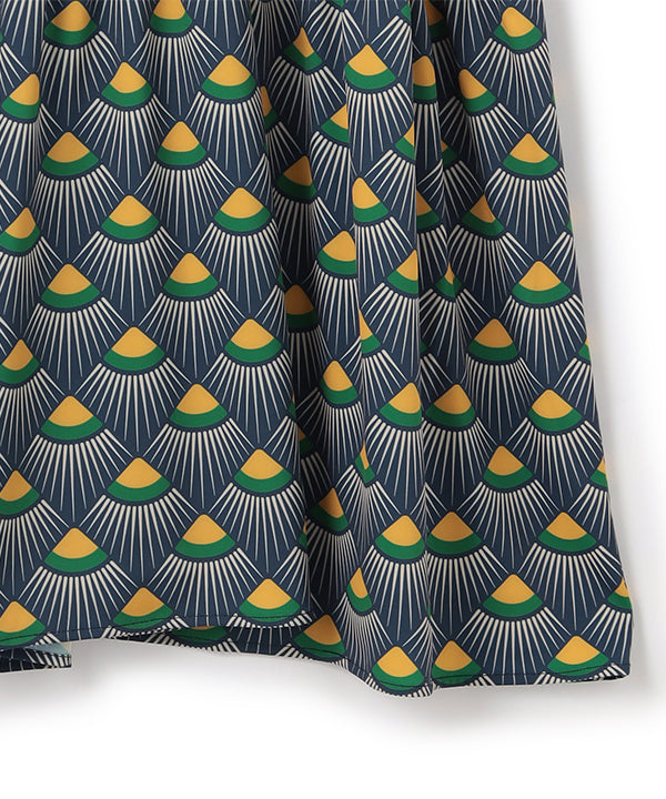 One-piece with Textile Pattern NAVY