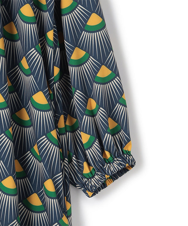 One-piece with Textile Pattern NAVY