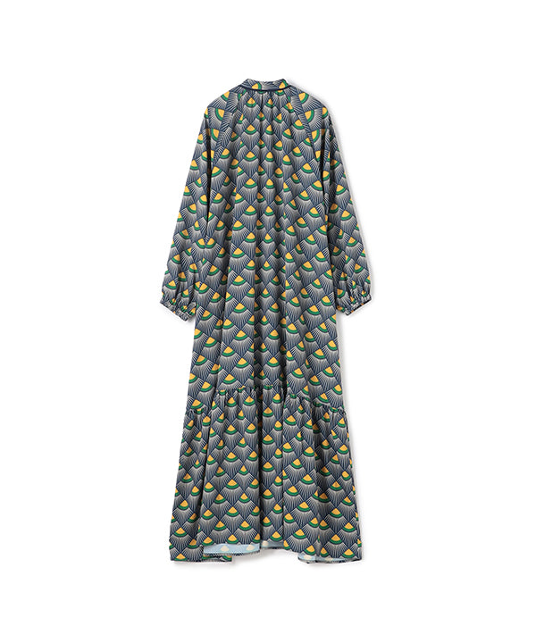 One-piece with Textile Pattern NAVY