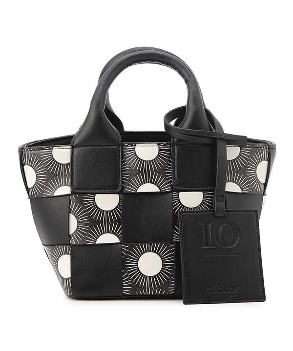 Printed Fake Leather 2Way Mesh Bag BLACK