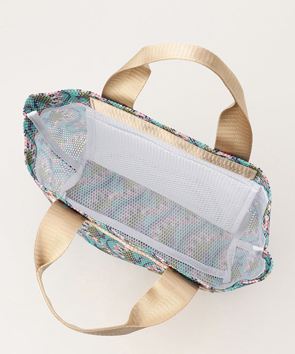 African Textile Mesh Tote Bag (Extra Small) BEIGE