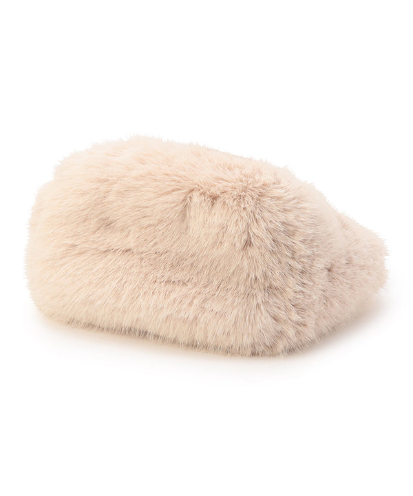 Eco Fur Tote Bag (Medium) LIGHT BEIGE