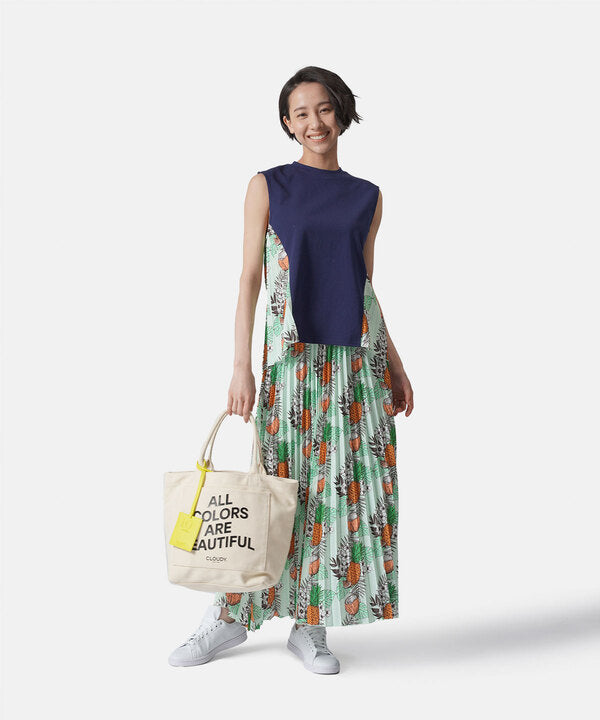 Colored Canvas Tote (Medium) BLACK