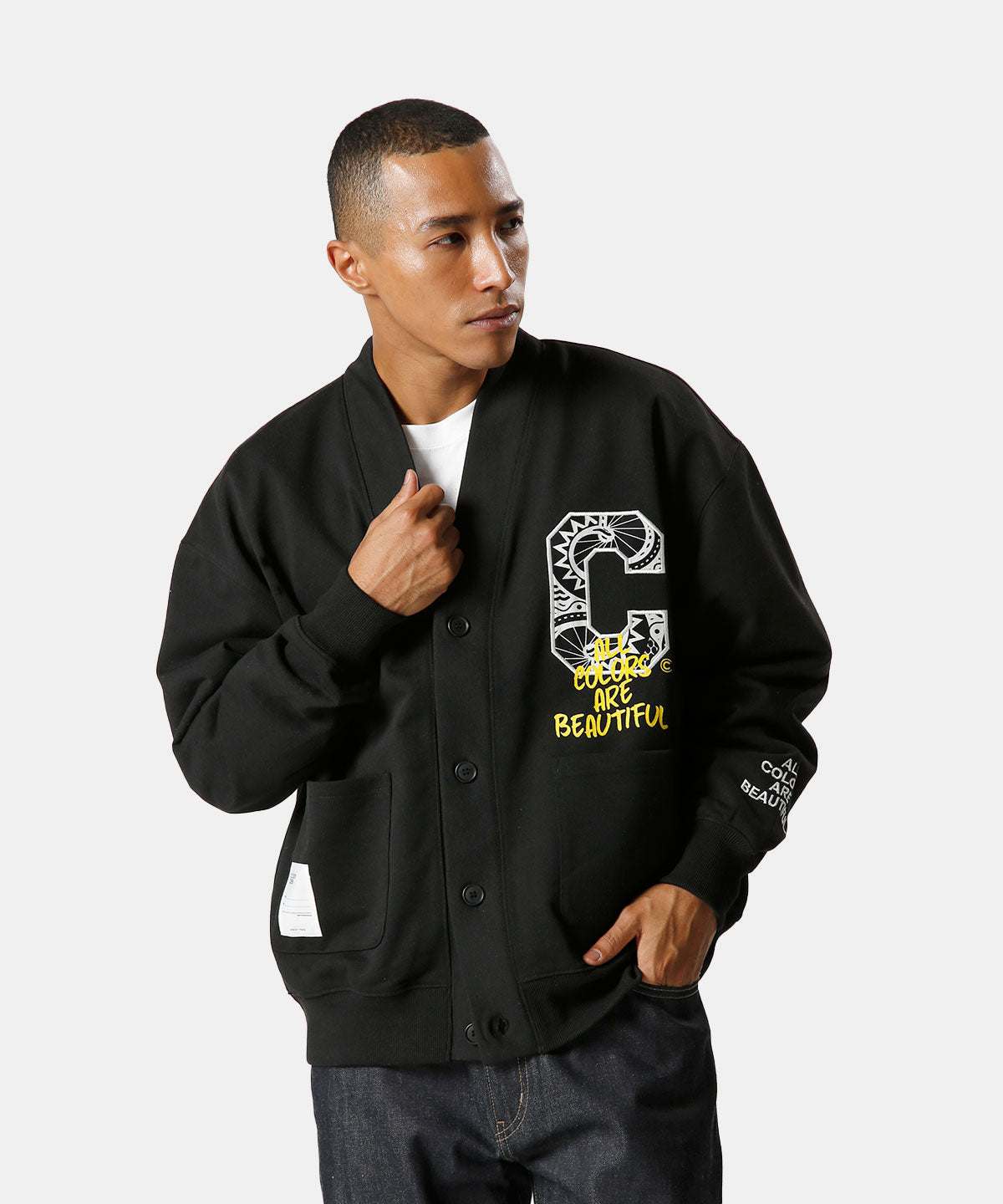 Recycled Cardigan CLOUDY CREW BLACK