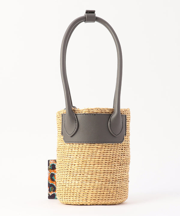Tube Basket × Fake Leather handle GRAY