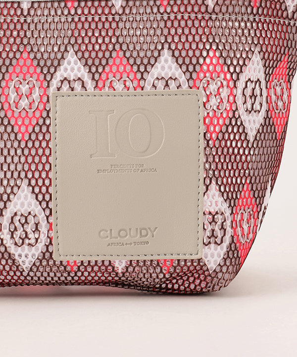 African Textile Mesh Tote Bag (Extra Small) SILVER