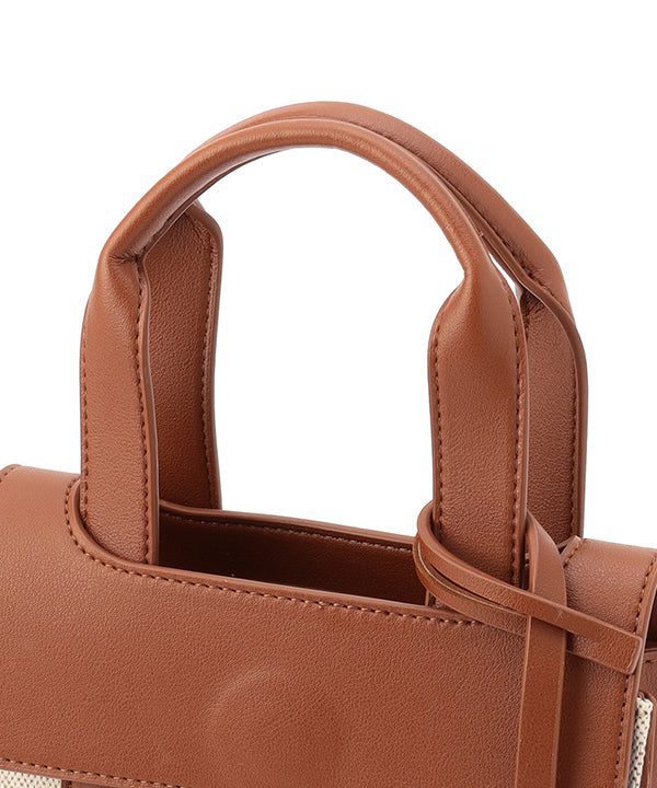 Two Tone Kente Shoulder Bag(Small)BROWN