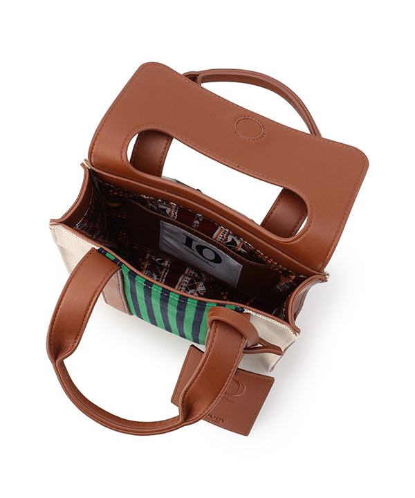 Two Tone Kente Shoulder Bag(Small)BROWN