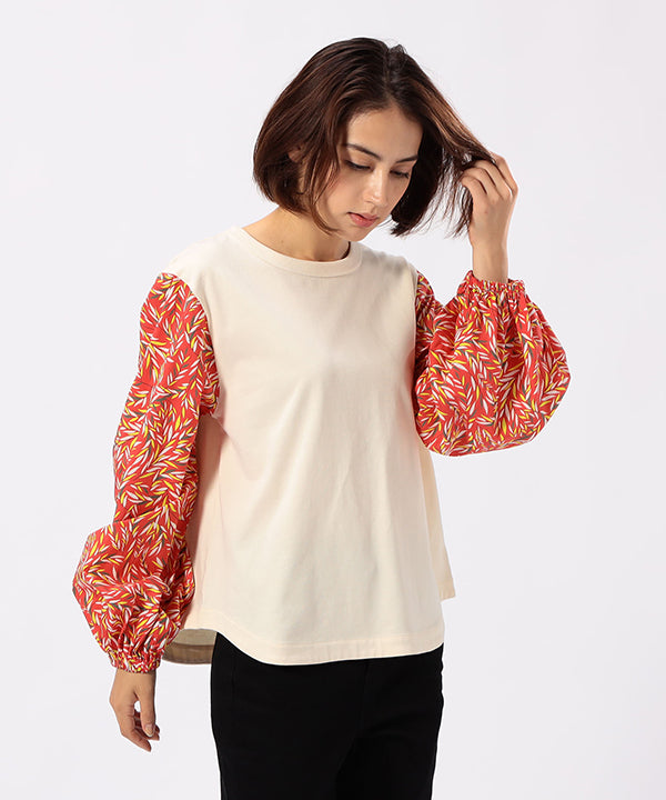 Cut and Sew Sleeves with Textile Pattern OFF WHITE