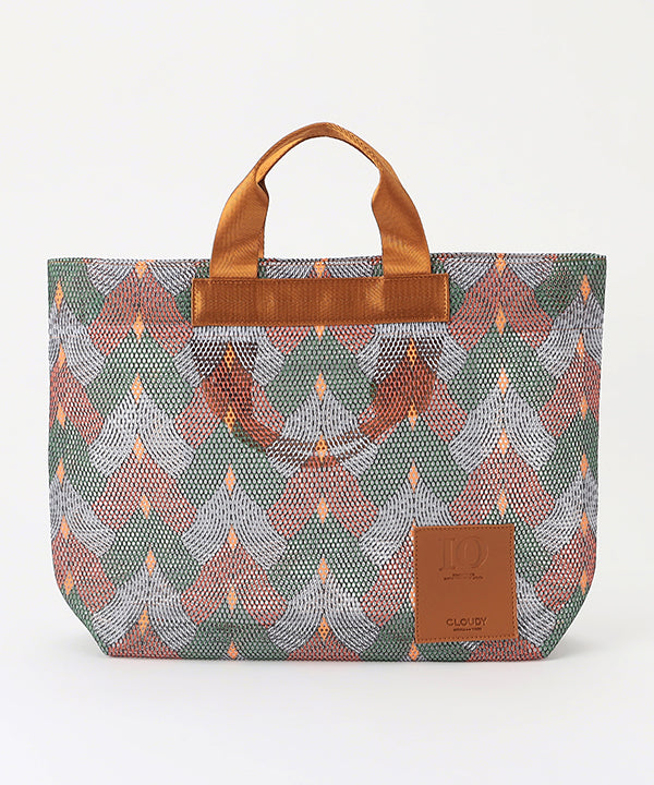 African Textile Mesh Tote Bag (Medium) BROWN