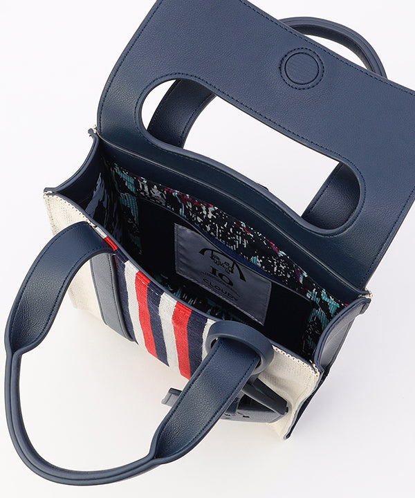 Two Tone Kente Shoulder Bag (Small)DARK NAVY