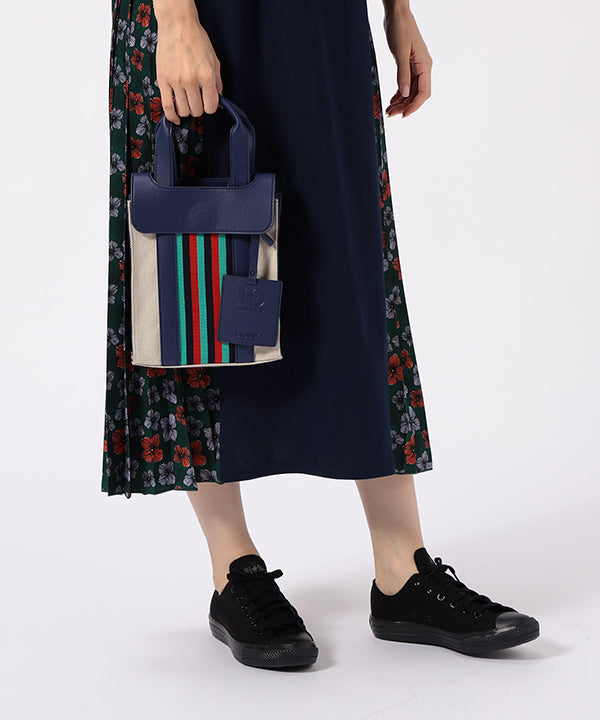 Two Tone Kente Shoulder Bag (Small)DARK NAVY
