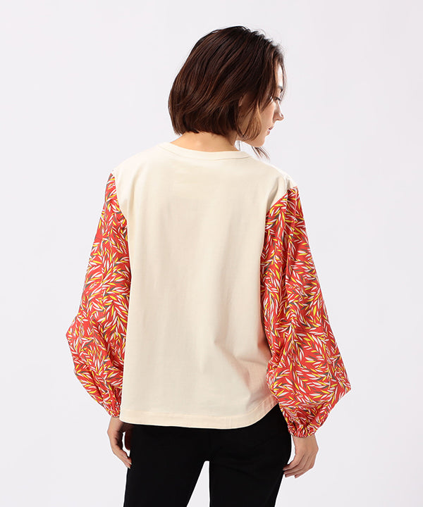 Cut and Sew Sleeves with Textile Pattern OFF WHITE