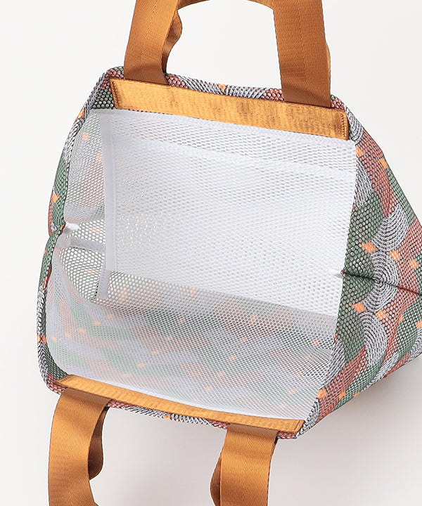 African Textile Mesh Tote Bag (Medium) BROWN