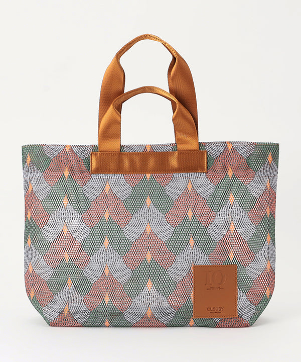 African Textile Mesh Tote Bag (Medium) BROWN