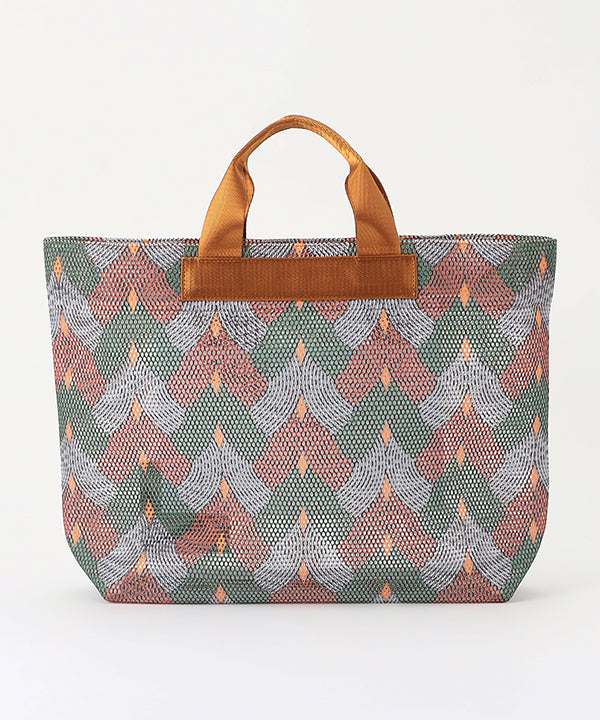 African Textile Mesh Tote Bag (Medium) BROWN