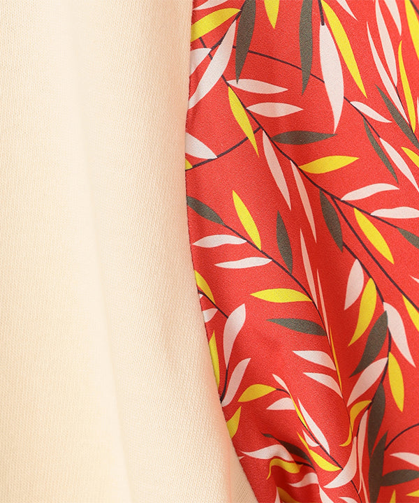 Cut and Sew Sleeves with Textile Pattern OFF WHITE